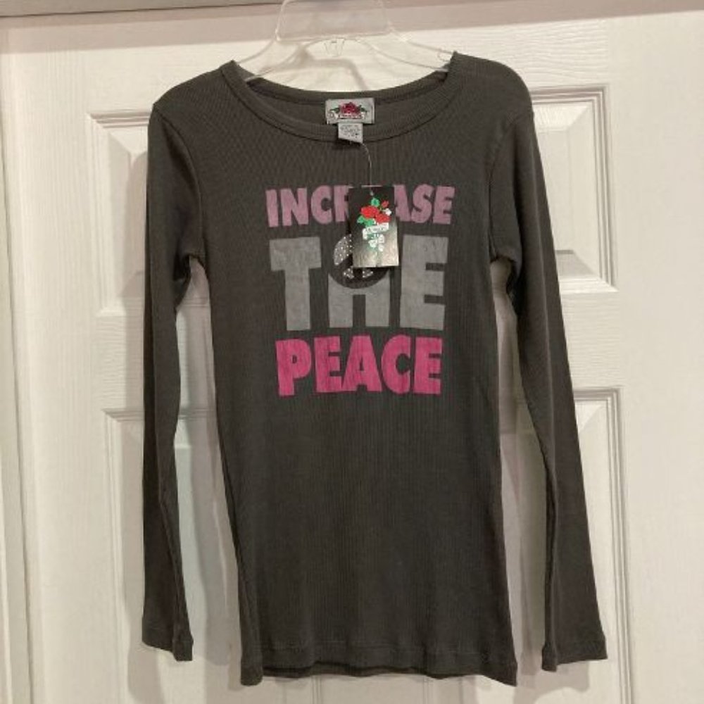 Girls FLOWERS by ZOE Tee T Shirt Glitz Gray Sz XL